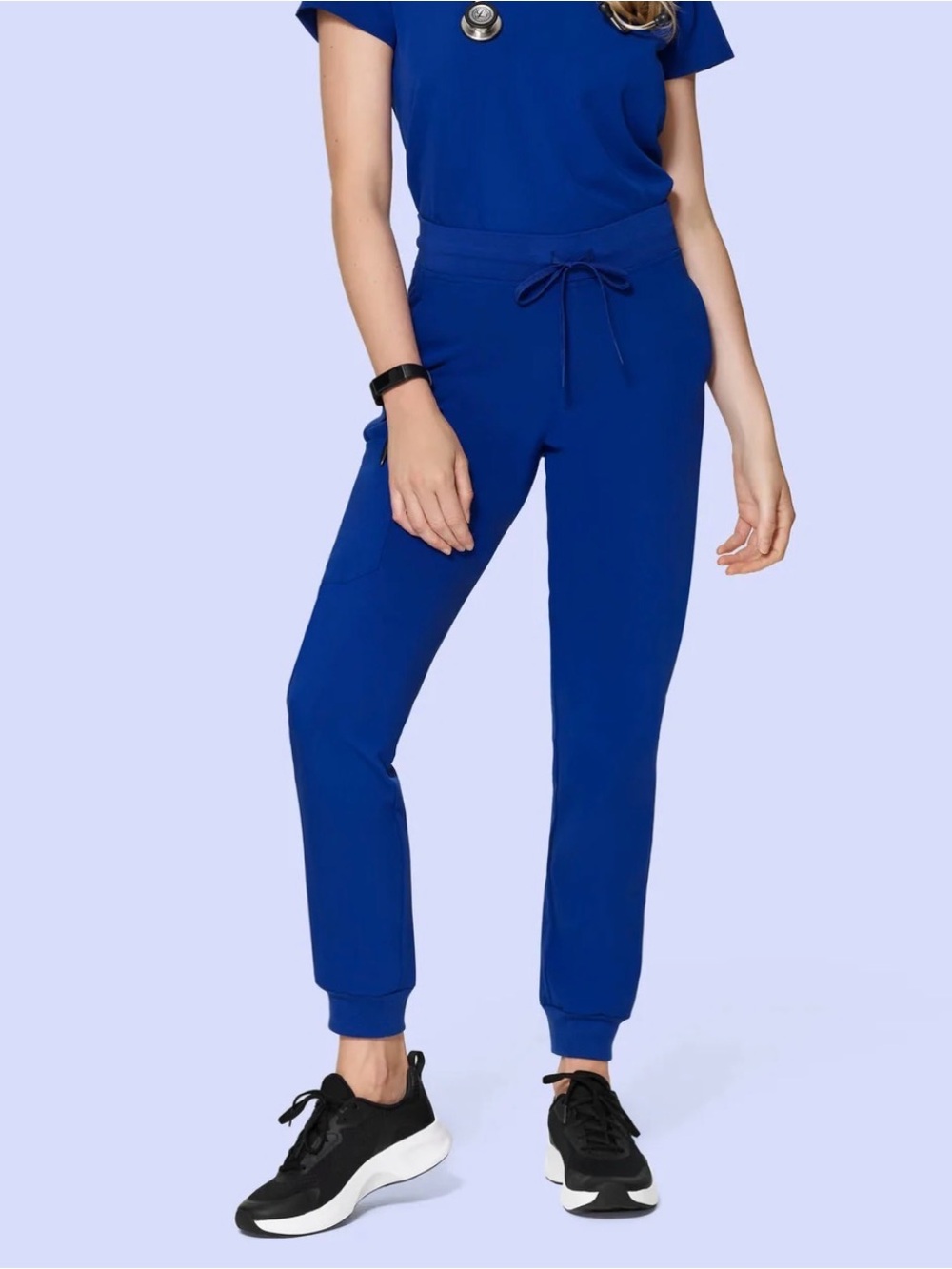 Mandala Scrubs Drawstring Jogger Pants in Galaxy Blue